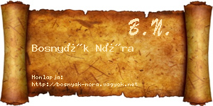 Bosnyák Nóra névjegykártya