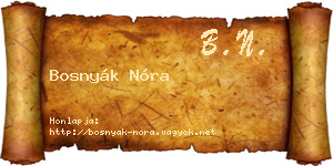 Bosnyák Nóra névjegykártya